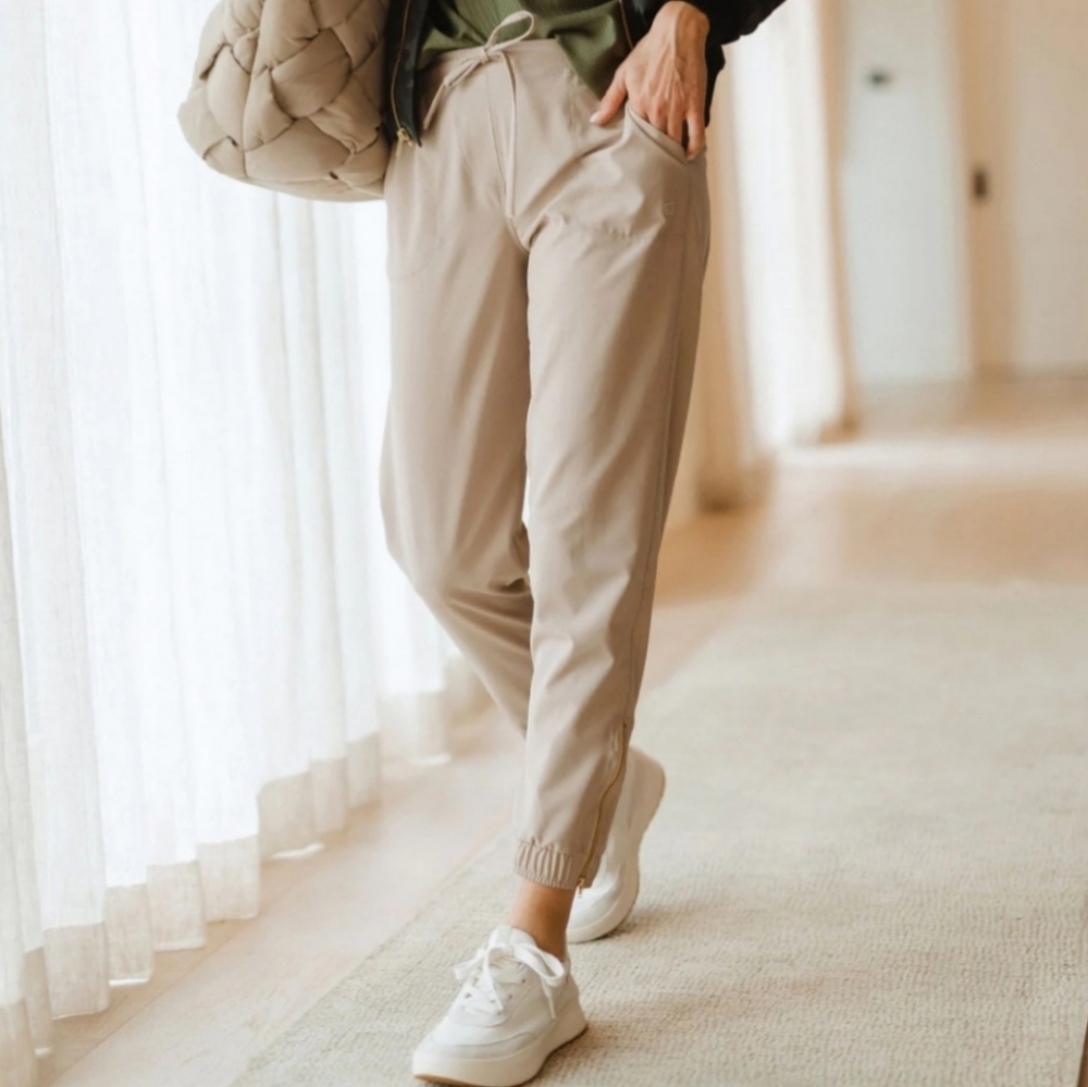 Albion Beige Drawstring Jogger Pants